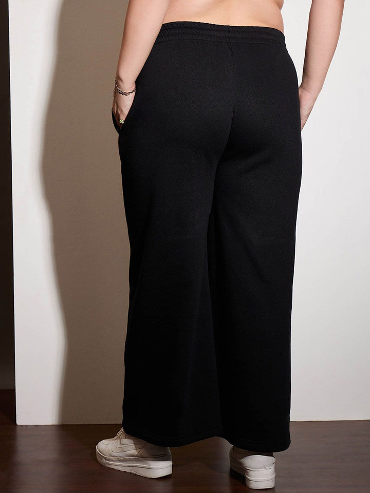 SASSAFRAS Curve Women Plus Size Mid-Rise Track Pants