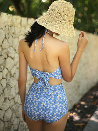 DressBerry Printed Halter Neck Swim Set