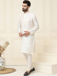 SOJANYA Mandarin Collar Silk Cotton Straight Kurta dengan jaket Churidar & Nehru