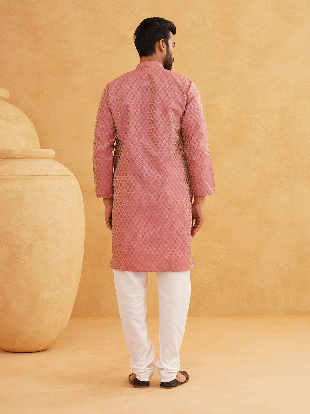 SOJANYA Motif Etnik Reka bentuk tenunan Kolar Jalur Kurta Lurus Dengan Churidar
