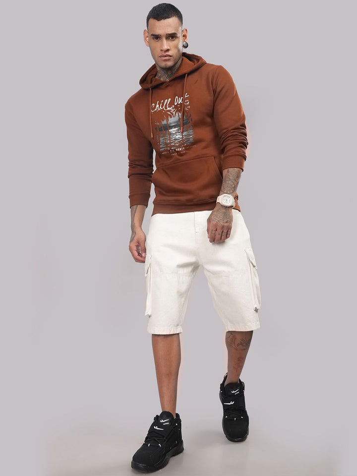 ADRO Lelaki Cotton Graphics Printed Hooded Sweatshirt