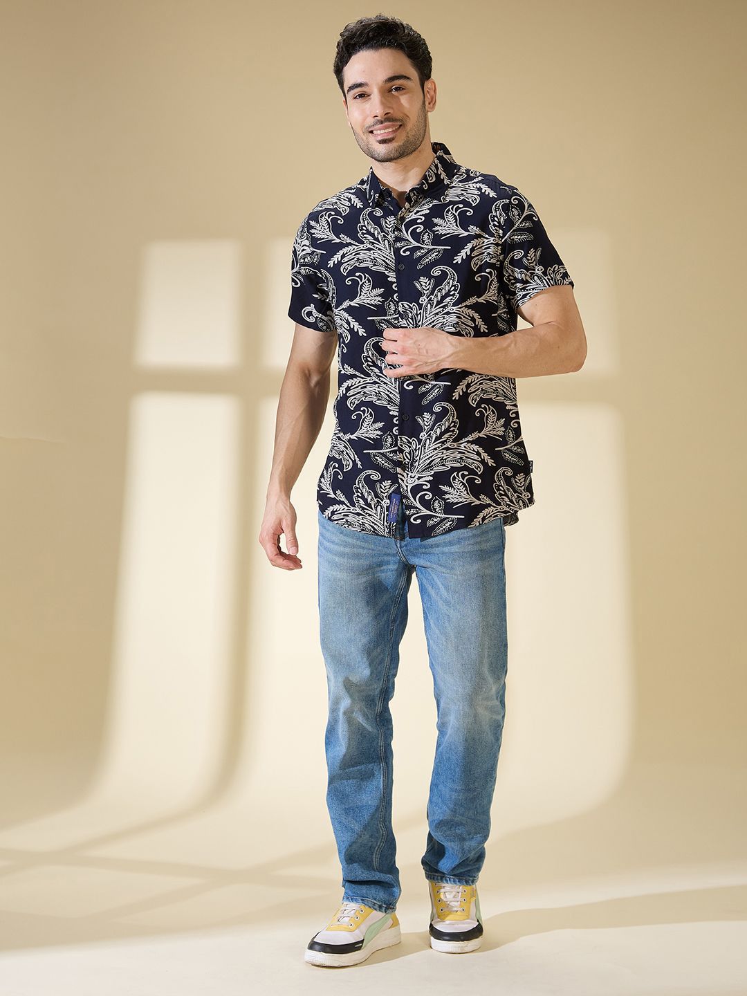 Being Human Men Slim Fit Floral Opaque Printed Casual Shirt
