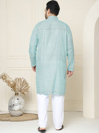 SOJANYA PLUS Ethnic Motifs Band Collar Straight Kurta With Pyjamas