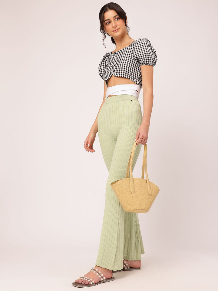 DressBerry Midnight Gingham Flossed Dip Ruched Glam Crop Top