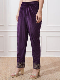 Vishudh Women Ethnic Motifs Embroidered Regular Kurta with Trousers & With Dupatta
