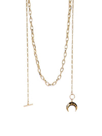 DressBerry Gold-Plated Layered Statement Necklace With Chain