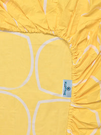 KLOTTHE Yellow Geometric Printed Dilengkapi 300 TC Cotton Blend King Cadar & 2 Sarung Bantal