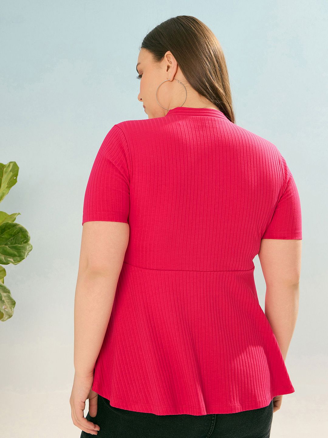 SASSAFRAS Curve Women V-Neck Plus Size Empire Top