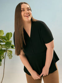 SASSAFRAS Women V-Neck Peplum Top