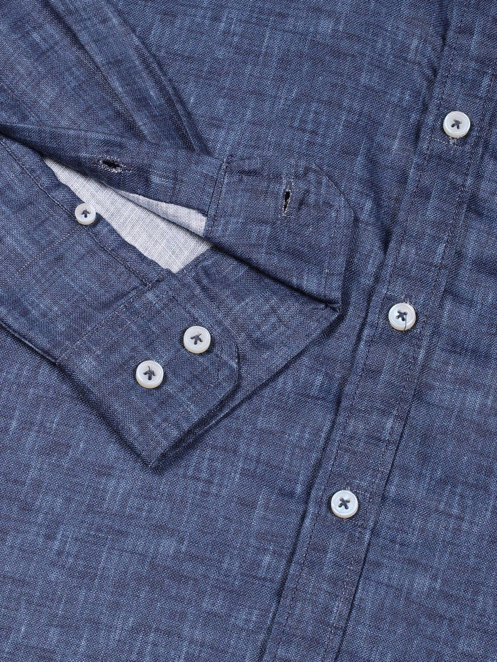 Thomas Scott Men Premium Spread Collar Solid Slim Fit Casual Shirt
