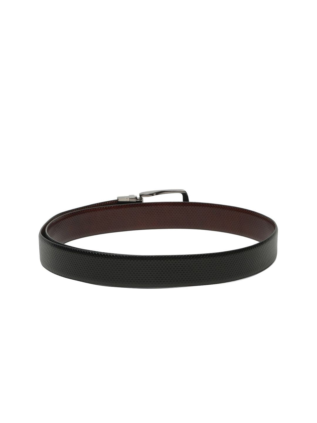 Teakwood Leathers Men Textured Leather Reversible Formal Belt