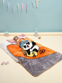 Monte Carlo Orange & Black Cartoon Characters Mild Winter 600 GSM Single Bed Blanket
