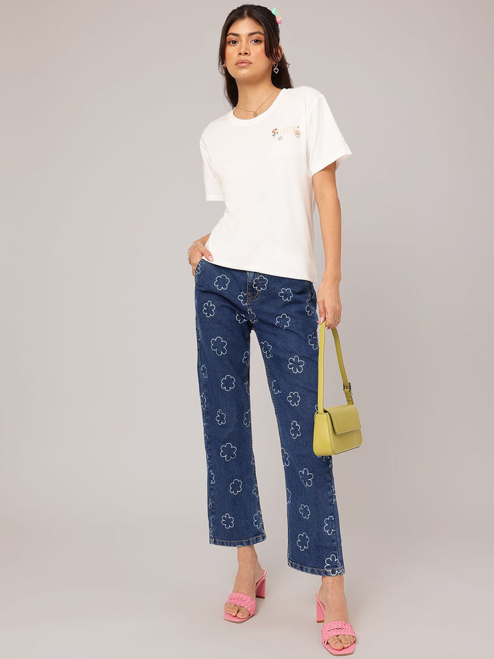 DressBerry Graphic Printed Round Neck T-shirt