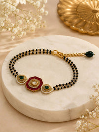 Gelang Multistrand Saduran Emas PANASH Loyang Wanita Enamel
