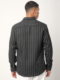 VASTRADO Men Classic Slim Fit Opaque Striped Casual Shirt
