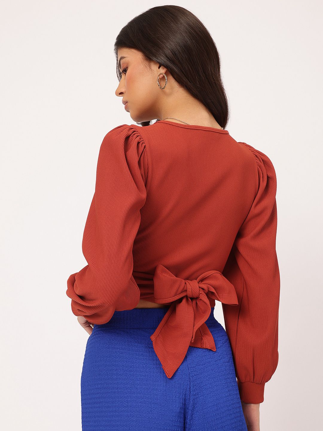 DressBerry Urban Wrap-Up Ribbed Crop Top