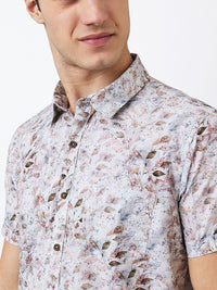 SPYKAR Men Slim Fit Spread Collar Floral Printed Cotton Casual Shirt