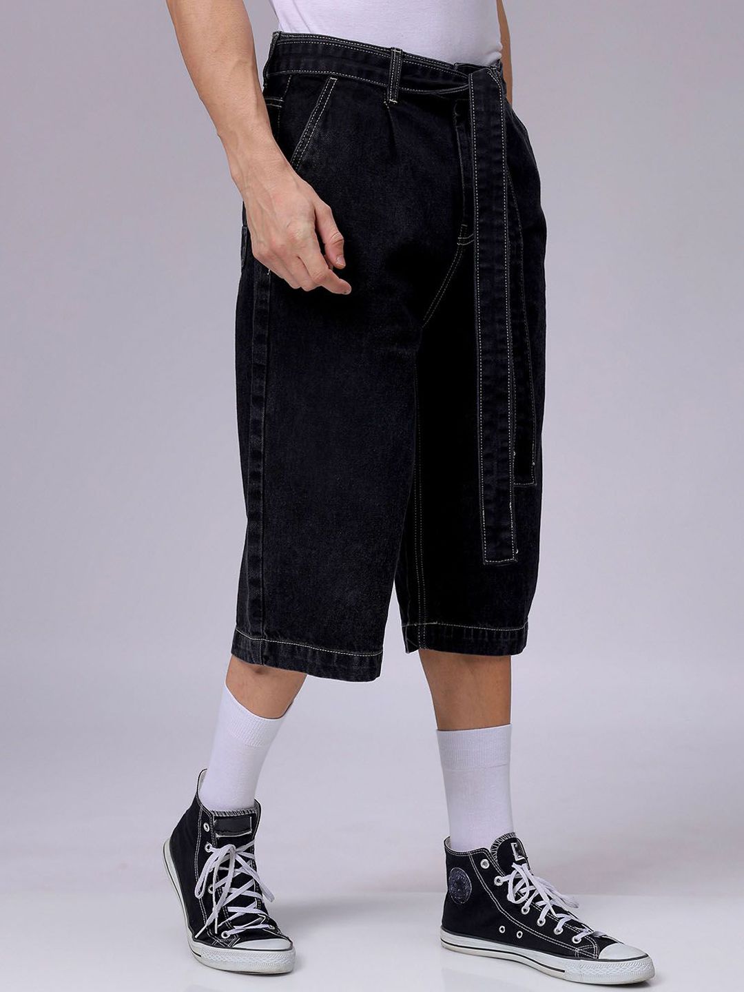 The Indian Garage Co Men Relaxed Fit Mid-Rise Cotton Jorts
