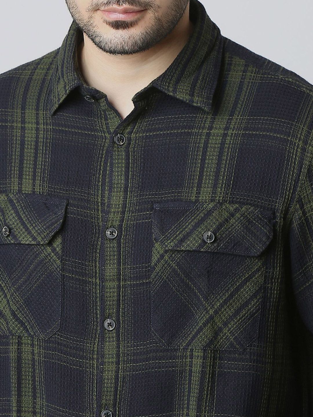 SPYKAR Men Slim Fit Spread Collar Tartan Checked Cotton Casual Shirt