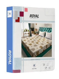 KLOTTHE Yellow Floral 400 TC King Bedsheet with 2 Pillow Covers