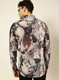 Thomas Scott Men Premium Conversational Printed Cotton Slim Fit Casual Shirt