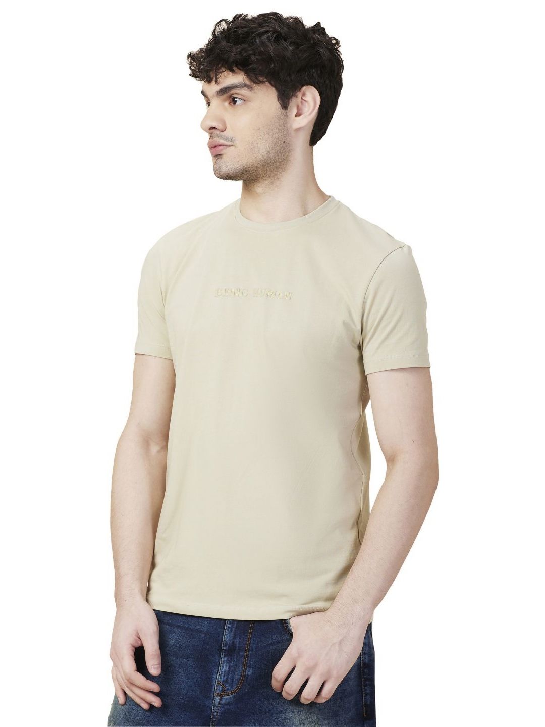 Being Human Men Typography Printed Round Neck Cotton Slim Fit T-shirt