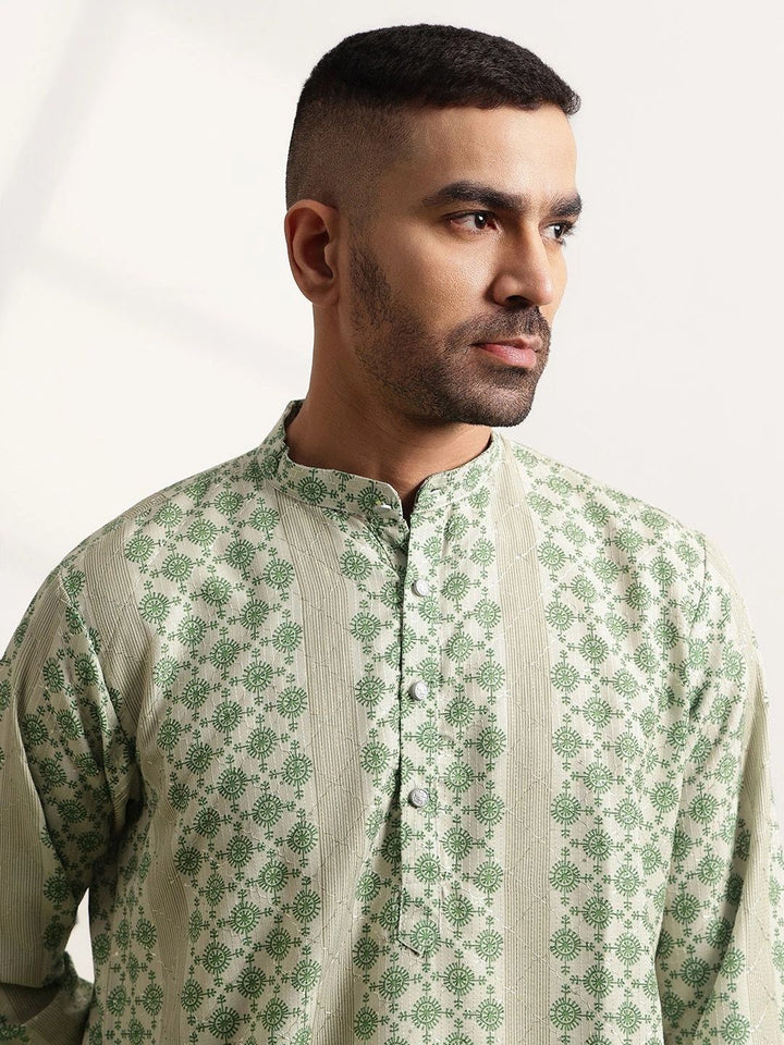 Anouk Men Printed Regular Kurta with Trousers