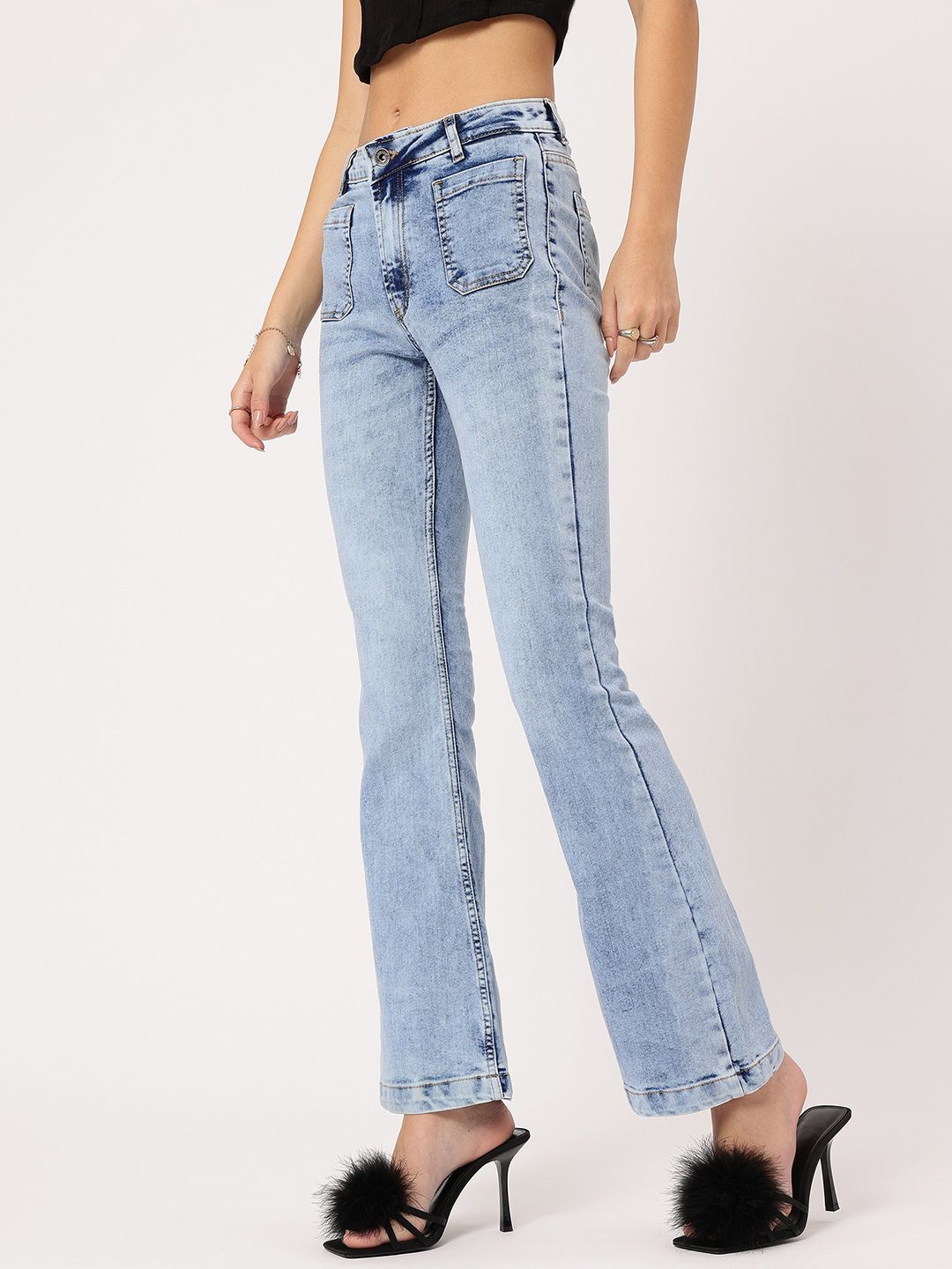 DressBerry Women Vintage Vibes Bootcut Fit Stretchable Jeans