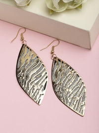 DressBerry Gold-Toned Leaf Shaped Drop Earrings