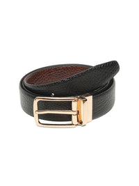 Teakwood Leathers Men Textured Leather Reversible Formal Belt