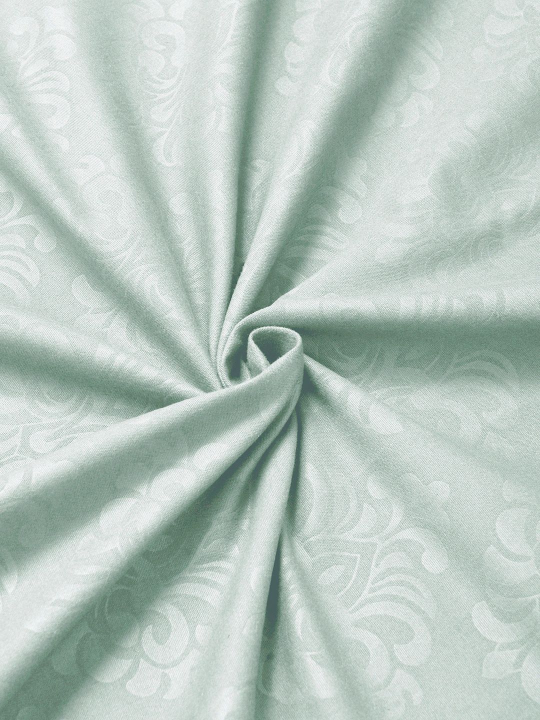 KLOTTHE Green Floral Printed 300 TC Single Bedsheets With 1 Pillow Covers