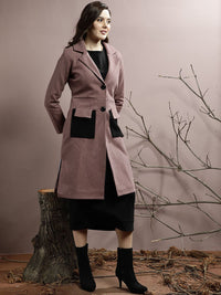 Athena Women Notched Collar Longline Overcoat