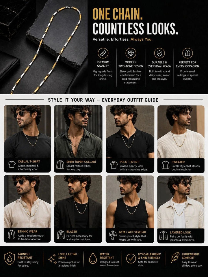 PANASH Men Brass Gold-Plated Chain