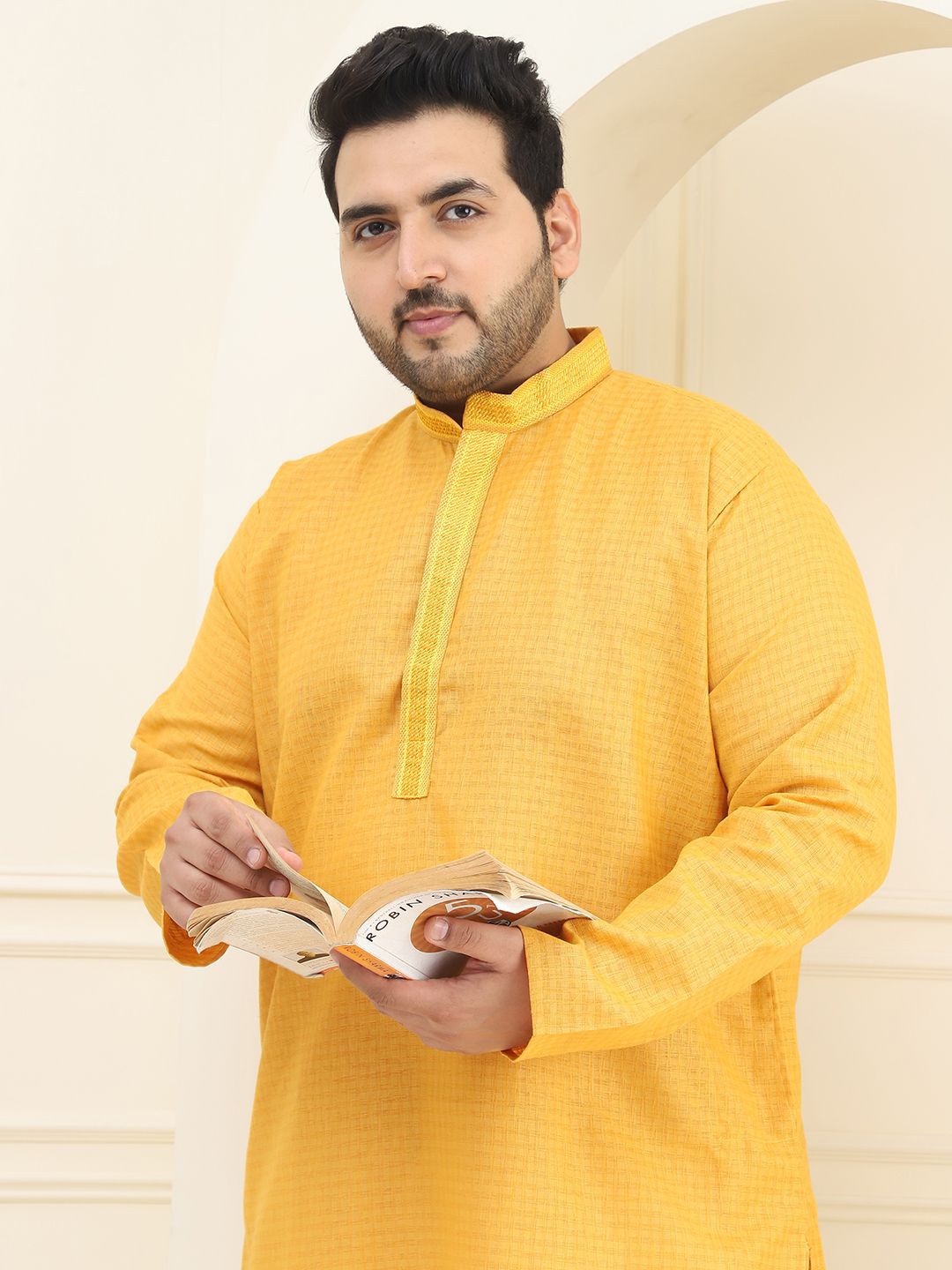 SOJANYA PLUS Checked Woven Design Pure Cotton Straight Kurta With Pyjama