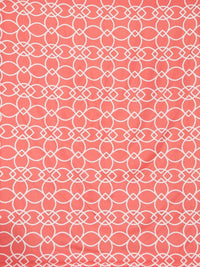Aura Rust Abstract Cotton 300 TC Fitted King Fine Bedsheet with 2 Pillow Covers-98 x 87 inches