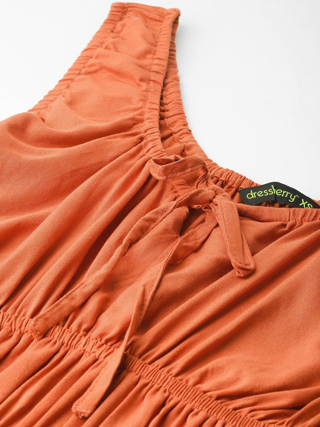 Dressberry Tie-Up Neck Smocked Vintage Revival Fit and Flare Dress