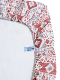 Myntra Elegant Homes Red & White Geometric 400 TC King Bedsheet with 2 Pillow Covers