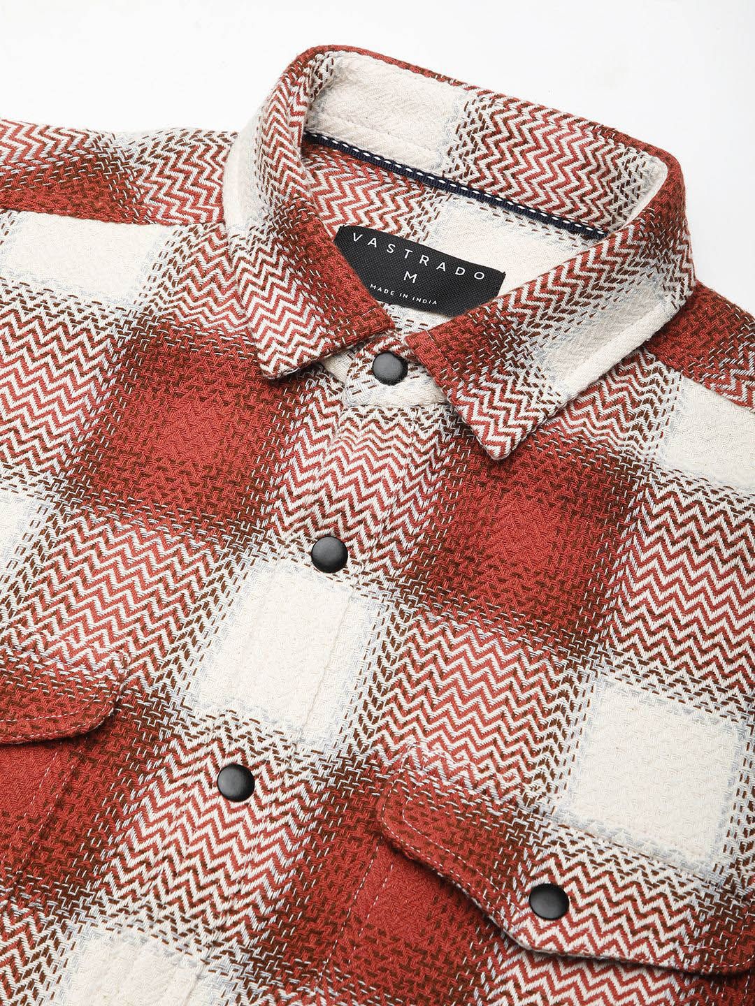 VASTRADO Men Classic Slim Fit Opaque Checked Casual Shirt