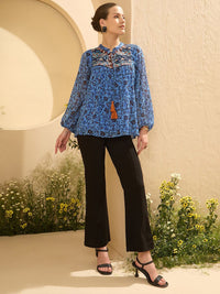 Antheaa Women Embroidered Floral Printed Top