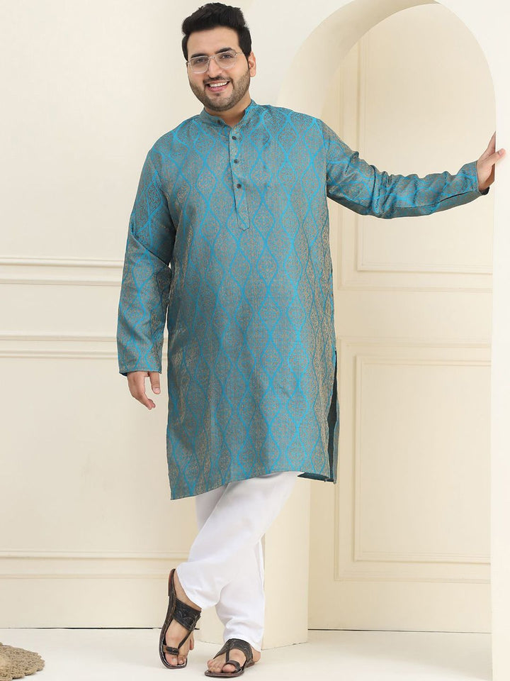 SOJANYA PLUS Plus Size Tenunan Rekaan Kurta Lurus dengan Piyama