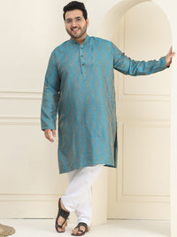 SOJANYA PLUS Plus Size Tenunan Rekaan Kurta Lurus dengan Piyama