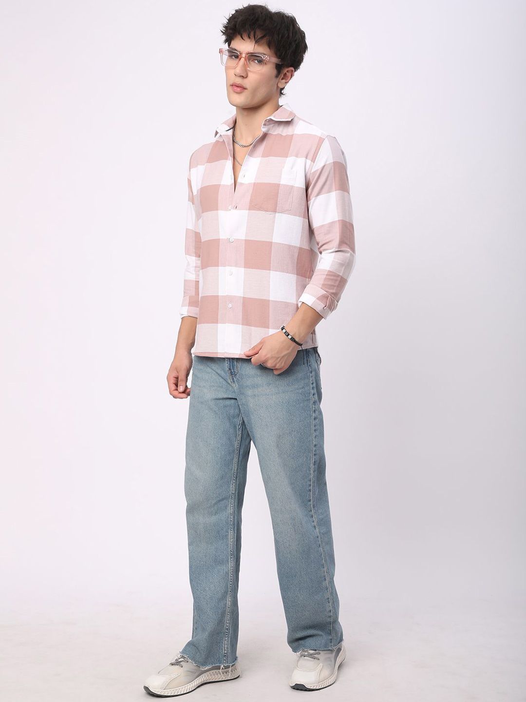 VASTRADO Men Classic Slim Fit Checked Casual Shirt