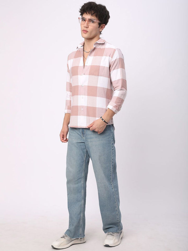 VASTRADO Men Classic Slim Fit Checked Casual Shirt