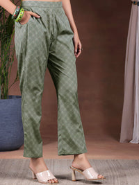 Libas Ethnic Motifs Printed Keyhole Neck Straight Kurta with Trousers & Dupatta