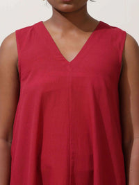 trueBrowns Women Maroon Cotton Dress