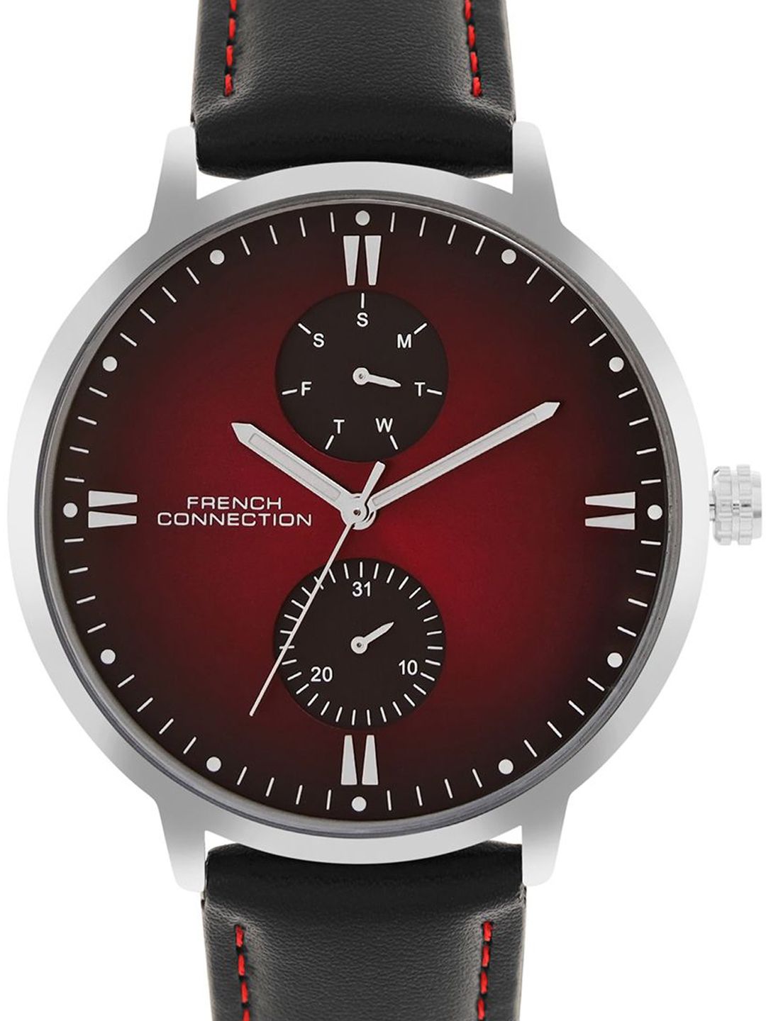 French Connection Men Printed Dial & Leather Straps Analogue Watch FCN066MBL