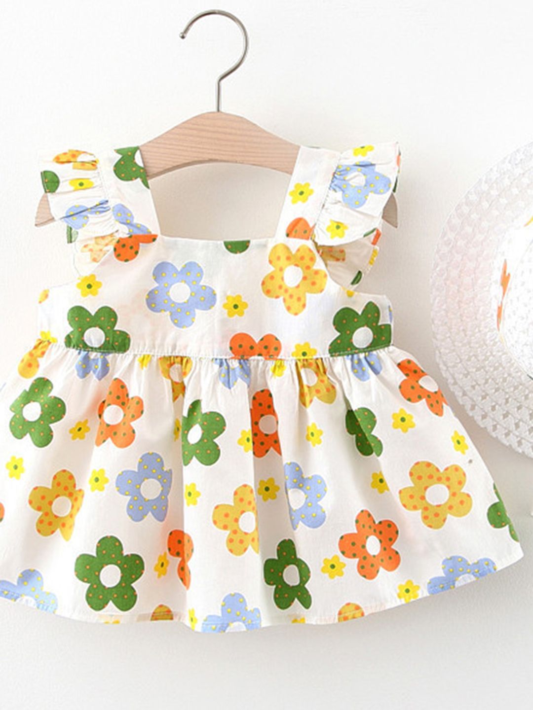 YK Floral Print Fit & Flare Dress