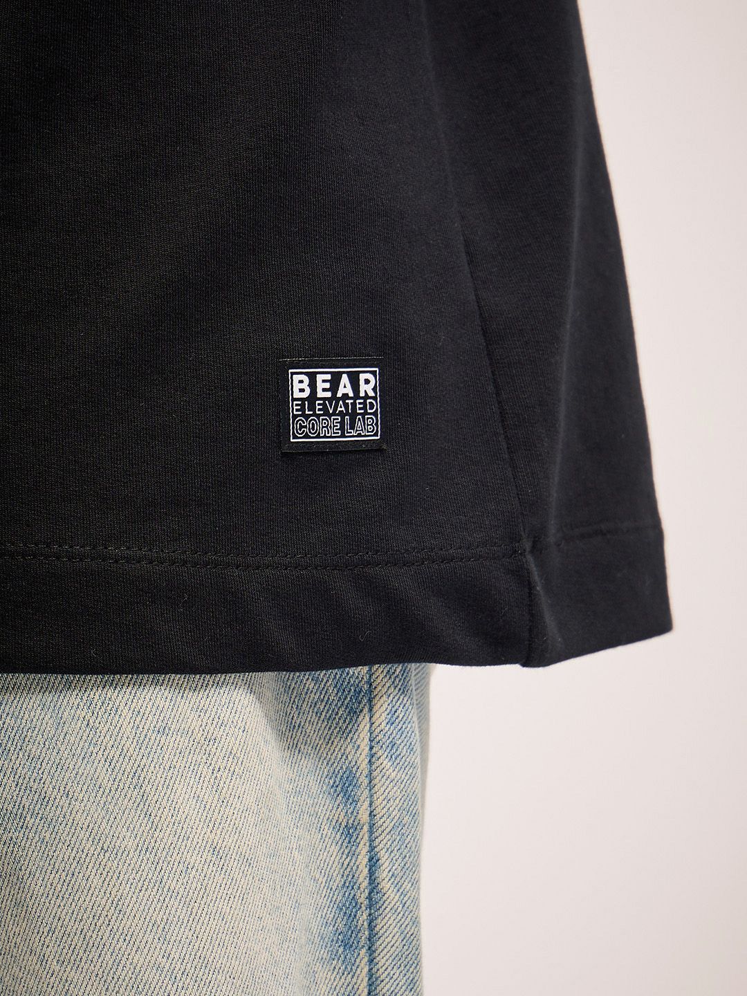 THE BEAR HOUSE Men Typography Printed Round Neck Cotton Oversized T-Shirt