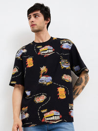 SPYKAR Men Conversational Printed Round Neck Cotton Relaxed Fit T-shirt