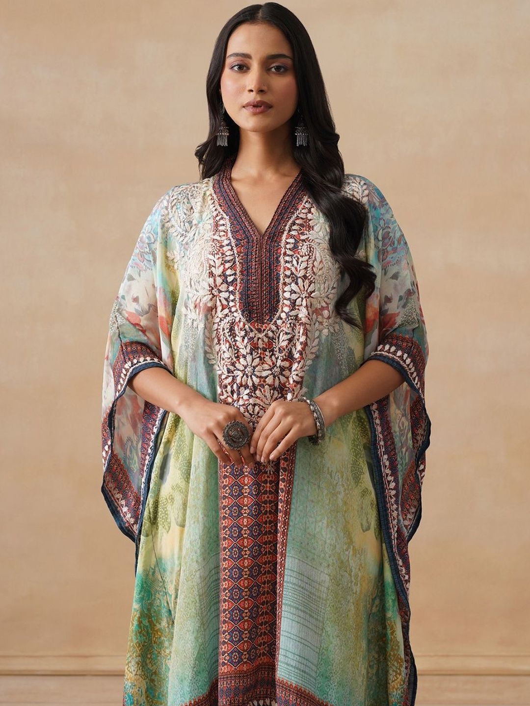 Rumah Chikankari Wanita Bercetak Chikankari Crepe Kurta